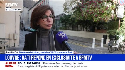 "Nous ne ferons prendre aucun risque pour les agents et le public": Rachida Dati justifie la fermeture d'une salle du Louvre (info BFMTV)