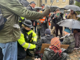 Arrest at the pro-Palestine protest in Truro