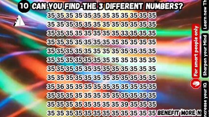 Can you find the 3 different numbers? (P.8) 🔢