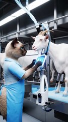 Cats Running a Goat Farm — You Won’t Believe How They Milk the Goats!