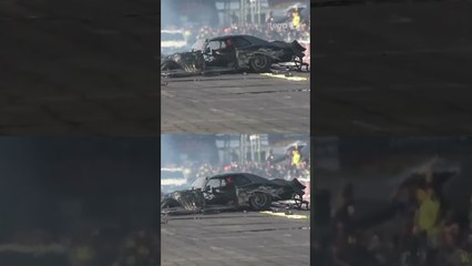 Piloto sofre grave acidente em prova de arrancada no RS, mas sai andando