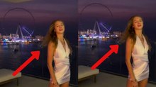 Young woman leaves everyone amazed with hypnotic video transition