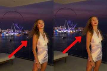 Young woman leaves everyone amazed with hypnotic video transition