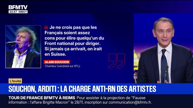 Propos d'Alain Souchon contre le RN: Ce mépris de classe d'un certain nombre d'artistes est gênant , estime Laurent Jacobelli, porte-parole du RN