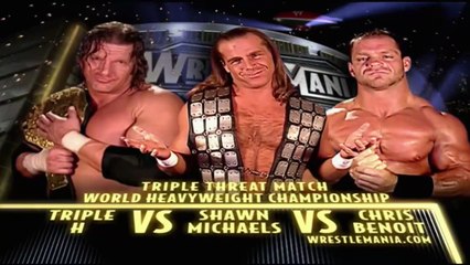 Triple H vs Shawn Michaels vs Chris Benoit - World Heavyweight Championship Triple Threat Match - WrestleMania 20 14/3/04