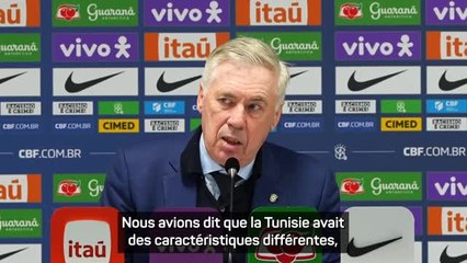 Brésil - Ancelotti : "Nous avons eu un match beaucoup plus difficile contre la Tunisie"