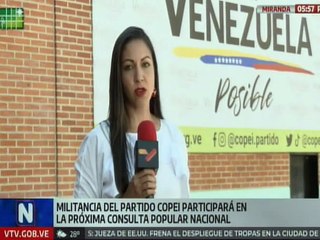 Partido Copei participará en la Consulta Popular y presentará acuerdo de unión nacional
