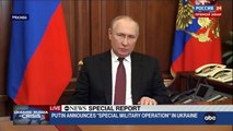 Russian President Putin announces military operation in Ukraine
