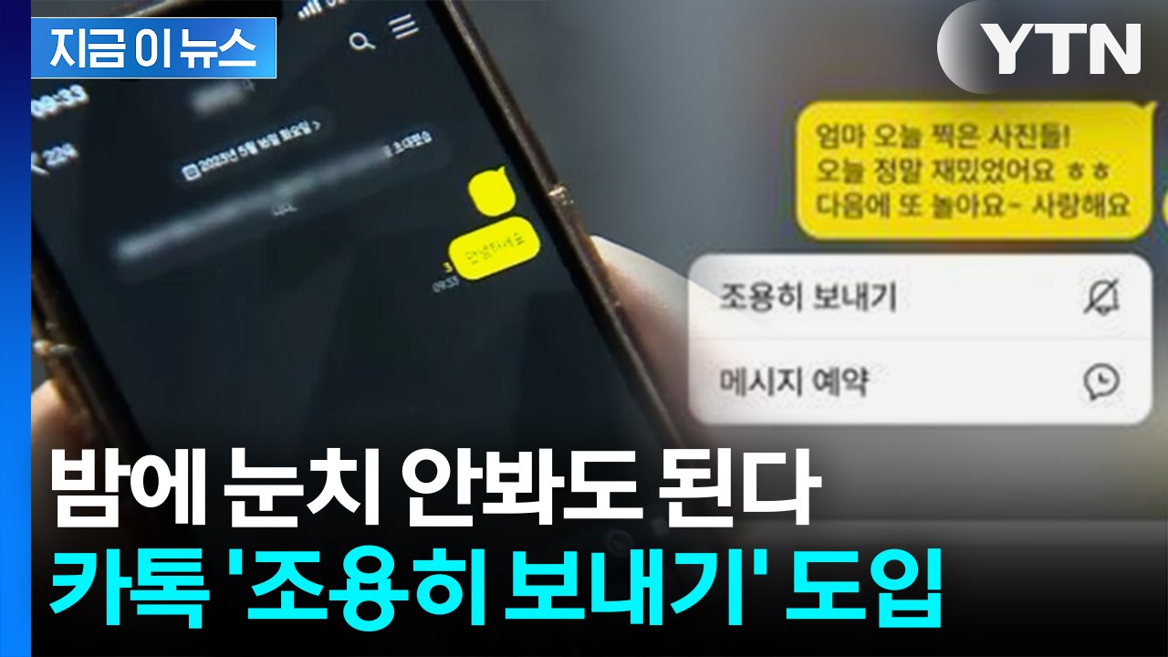 밤잠 깨우던 알림소리 안녕~ 카톡 '조용히 보내기' 도입 [지금이뉴스] / YTN