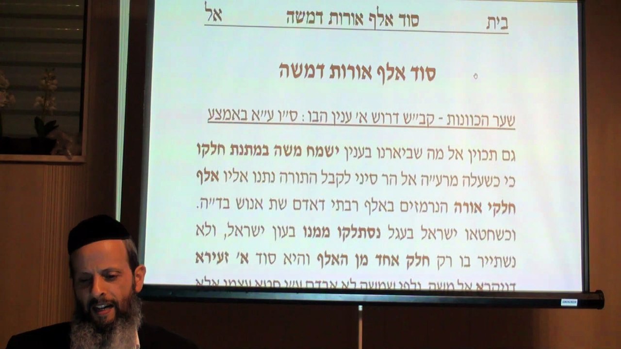 הרב יניב יעקב - כוונות שבת החדש - סוד אלף אורות דבינה א'