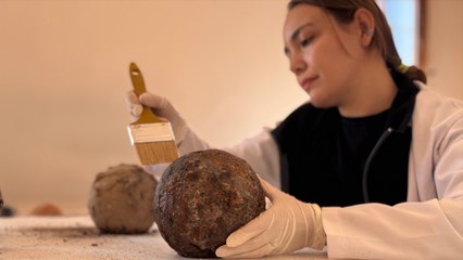 Konya'da Selçuklu kalesinin topuzları ortaya çıkarıldı!