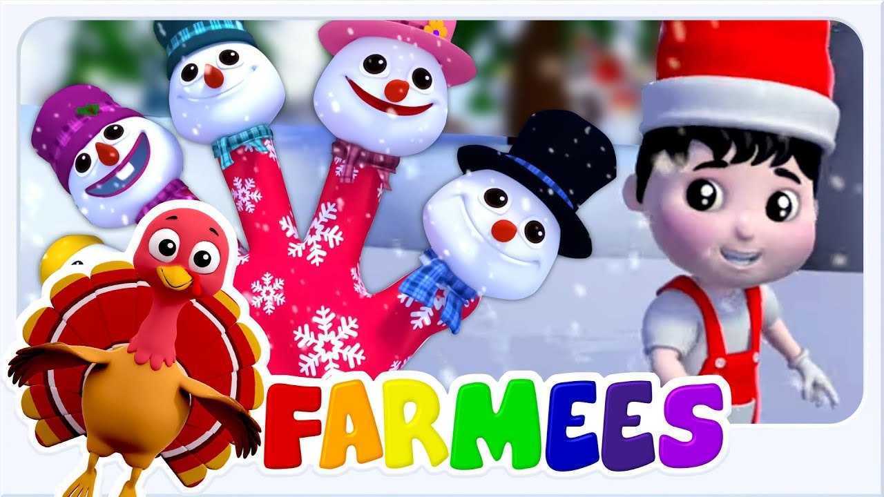 Snowman Finger Family by Farmees | Winter Nursery Rhymes & Kids Songs ...