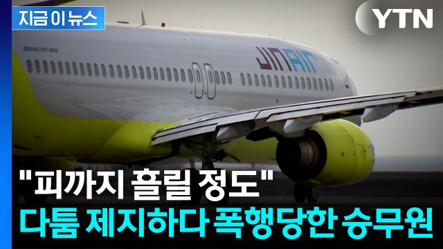 승무원 피 흘릴 정도로 폭행 ...여객기서 난동 부린 승객 [지금이뉴스] / YTN