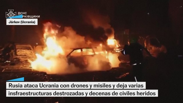 Rusia ataca Ucrania con drones y misiles y deja decenas de heridos