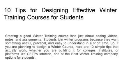 10 Tips for Designing Effective Winter Training Courses for Students (1)