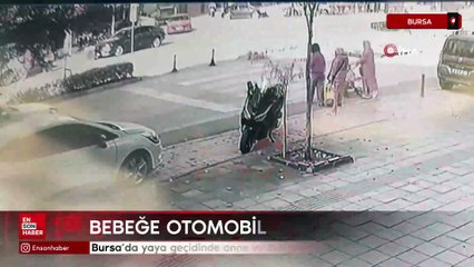 Bursa’da yaya geçidinde anne ve bebeğe otomobil çarptı