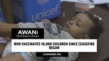 WHO vaccinates 10,000 children since ceasefire began