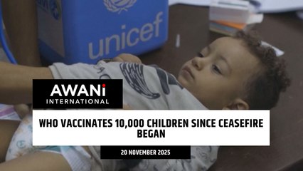 WHO vaccinates 10,000 children since ceasefire began