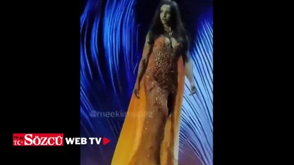Miss Universe sahnesinde kaza! Jamaikalı güzel hastanelik oldu