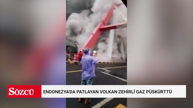Endonezya'da patlayan volkan zehirli gaz püskürttü