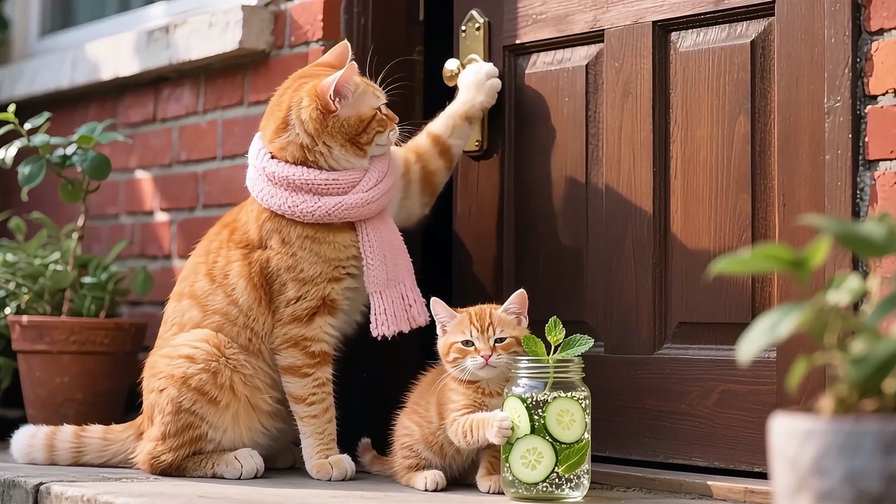 Sweet Surprise! Tiger-Hat Kitten Makes DIY Soda to Thank a Kind Neighbor