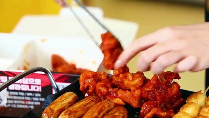 ASMR MUKBANG FIRE BLACK BEAN MUSHROOMS AND SEASONED CHICKEN EATING