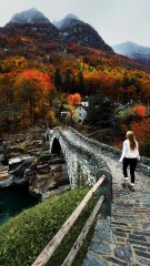 probably my favorite stone bridge on this planet 🤩🌎… | 📍Switzerland / Ticino 🇨🇭