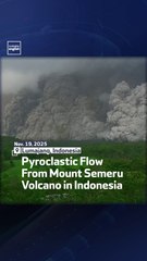Pyroclastic Flow From Mount Semeru Volcano in Indonesia