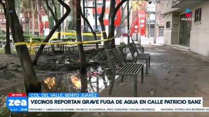 Vecinos de la Col. Del Valle reportan fuga de agua