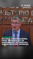 Recurso constitucional pone en pausa Ley de Diferimiento de Créditos, según ministro Espinoza
