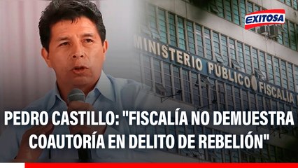Pedro Castillo: "La Fiscalía demuestra signos de desesperación porque no puede demostrar los delitos que se me imputan"