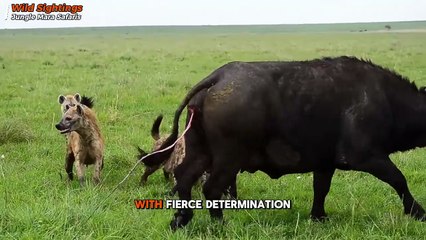 Buffalo Mom Gives Birth—Then Defends Calf from Hyena Pack