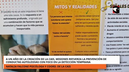 A un año de la creación de la CAIS, Misiones refuerza la prevención conductas autolesivas