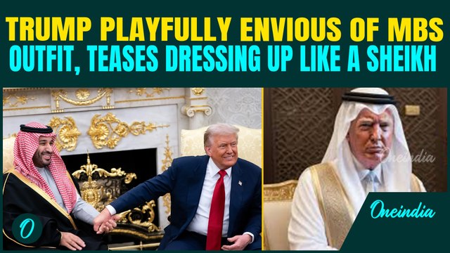 Trump JOKES He Wants to ‘Dress Like a Sheikh’ in BIG MEET With MBS| Crowd ERUPTS at Hilarious Moment