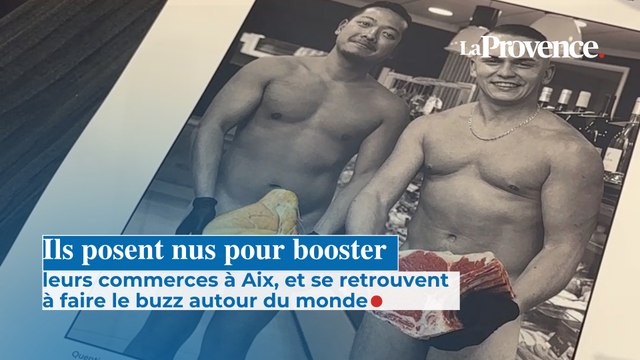 Des commerçants du quartier Sextius à Aix-en-Provence prennent la pose nus pour un calendrier