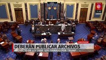 Congreso de EU aprueba ley para desclasificar archivos de Epstein; envían proyecto a Trump