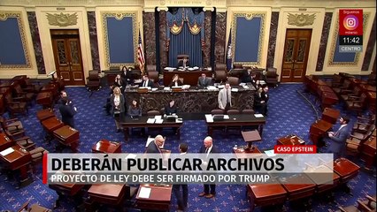 Congreso de EU aprueba ley para desclasificar archivos de Epstein; envían proyecto a Trump
