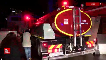 Rize'de 2 katlı evde çıkan yangın söndürüldü