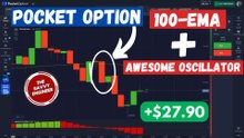 Pocket Option | 100-SMA & Awesome Oscillator Trading Strategy