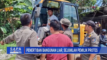 Penertiban Bangunan Liar di Bantaran Sungai Cipayung, Pemilik protes | SAPA PAGI