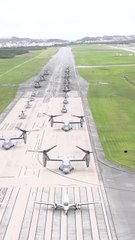 US Marines perform ‘elephant walk’ at Okinawa Air Station