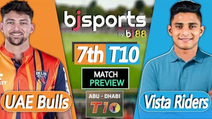 Abu Dhabi T10 2025 | Vista Riders vs UAE Bulls 7th T10 Match Preview |