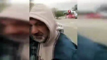 Aracın etrafını bir anda köpekler sardı! 4 minik yaramaz 14 kilometre boyunca böyle yolculuk yaptı