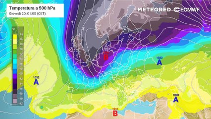Affondo artico con conseguente vortice depressionario del weekend