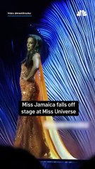 لحظة سقوط ملكة جمال جامايكا على المسرح