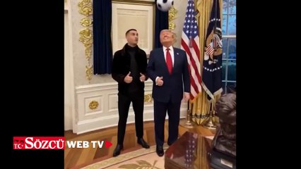 Trump'ın Ronaldo'yla 'top oynadığı' videoyu paylaştı