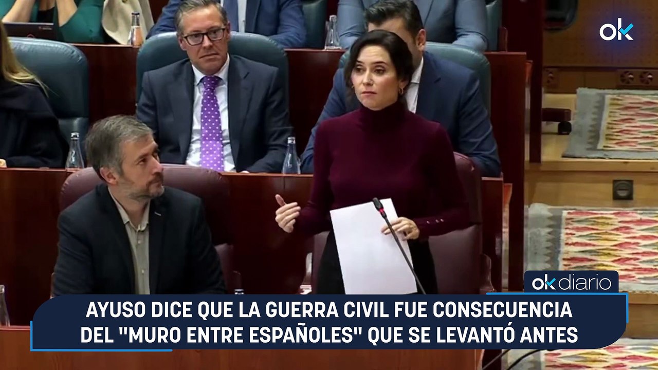 Ayuso dice que la Guerra Civil fue consecuencia del "muro entre españoles" que se levantó antes