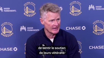 Warriors - Kerr : "Important pour nos joueurs de sentir le soutien de leurs vétérans"