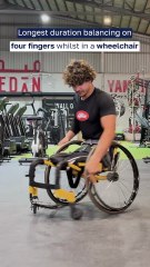 Balancing on four fingers whilst in a wheelchair