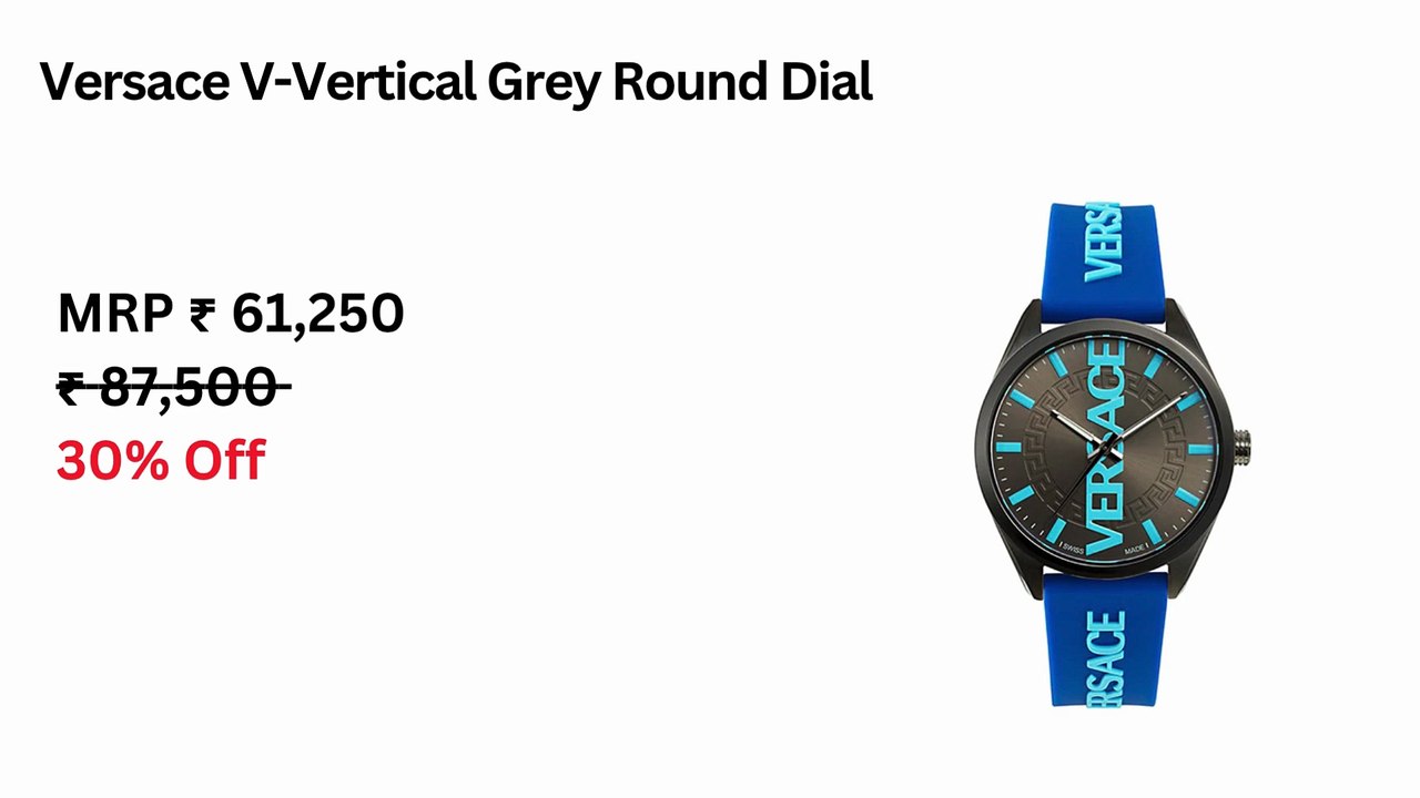 Versace V-Vertical Grey Round Dial Quartz Analog Men Watch